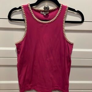 Z Supply Pink Tank Top with Cream Trim